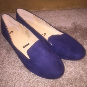 H&M Blue faux suede loafers